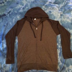 Walmart Brand Black and Gray Thin Zipper Hoodie